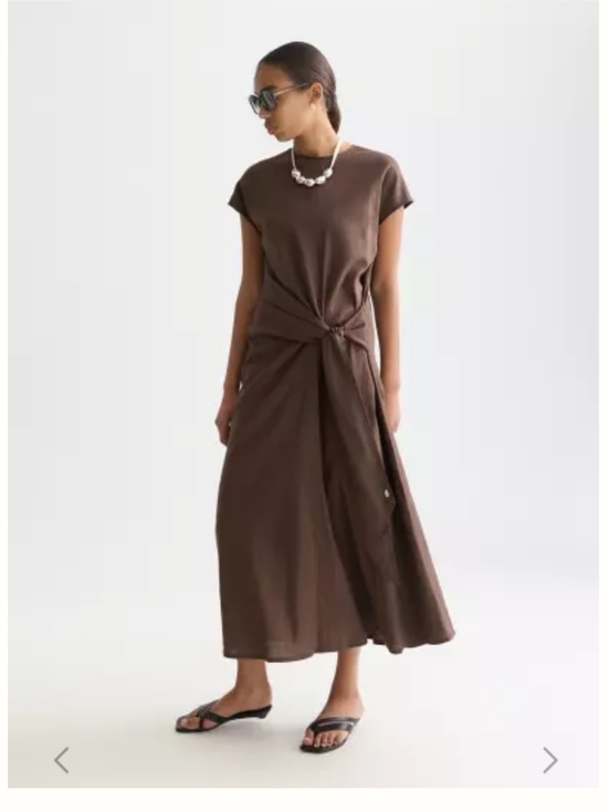 Scotch & Soda Dresses & Skirts - Scotch & Soda Brown Relaxed Linen Blend Maxi Dress